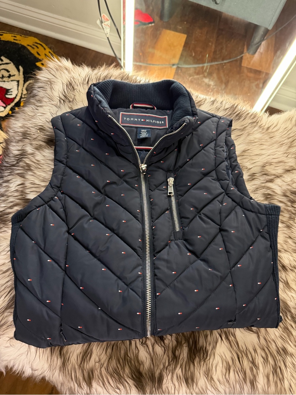 Tommy Hilfiger Navy Quilted Puffer Vest